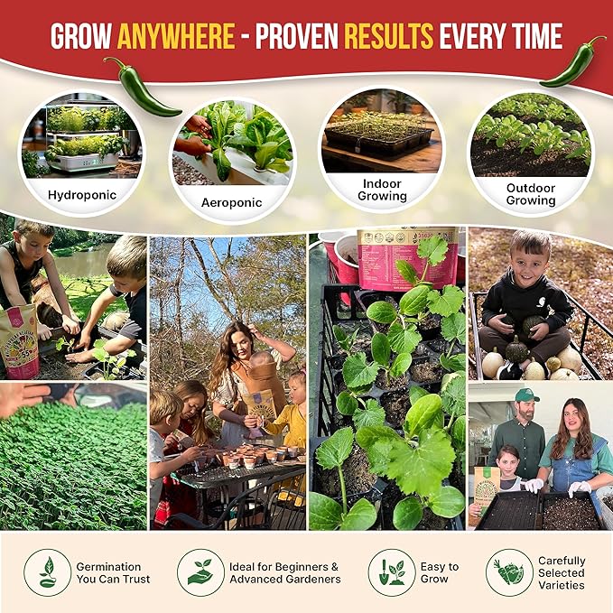 Organo Republic 13 Unique Super Hot Pepper Seeds Variety Pack - 1,020+ Non-GMO Heirloom Pepper Seeds for Outdoor and Indoor Home Gardening, Including Pepper Caloro, Firecracker, Habanero, Fresno Chili