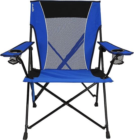 Kijaro Dual Lock Folding Camp Chairs - Versatile for Sports, Outdoors & Lawns - Locks Positions - Maldives Blue