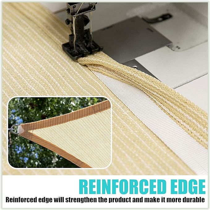 Amgo Custom Size 9' x 17' x 19.2' White Right Triangle Sun Shade Sail Order to Make Canopy Awning UPF50+ AGSLT, 95% UV Blockage, Water & Air Permeable, 200GSM Commercial Standard (We Customize)