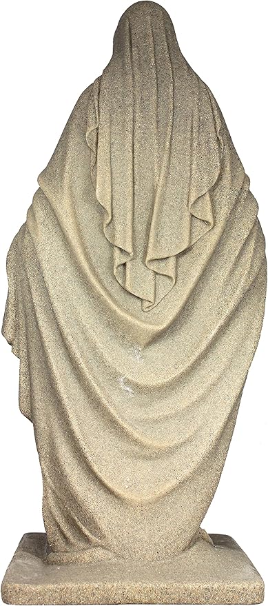Emsco Group Virgin Mary Statue - Natural Sandstone Appearance - Made of Resin - Lightweight - 34" Height