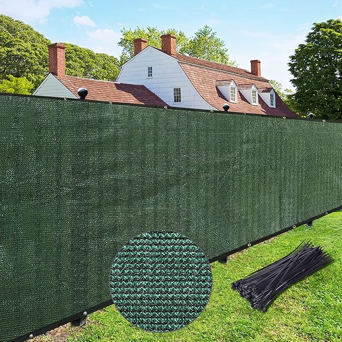 UPGRADE Privacy Fence Screen 4'x37' Dark Green Outdoor 90% Visibility Blockage 170 GSM Mesh Shade Cover Panels for Backyard,Balcony,Home Decoration with Zip Ties,Customized Avaliable