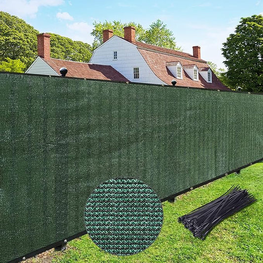 UPGRADE Privacy Fence Screen 4'x37' Dark Green Outdoor 90% Visibility Blockage 170 GSM Mesh Shade Cover Panels for Backyard,Balcony,Home Decoration with Zip Ties,Customized Avaliable