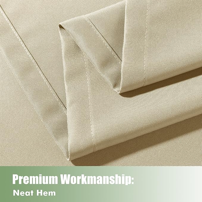 HolidayIdeas Extra Wide Outdoor Curtains for Patio Waterproof, 6 Panels - 110x95 Inches - Weatherproof Privacy Outsides Curtains for Backyard Porch Gazebo, Sunlight & UV Blocking (Cream, Grommet Top)