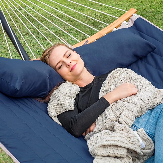 SUNCREAT Hammocks Hanging Tree Hammock for Outdoor, Large Replacement Hammock for Stand, Navy Blue