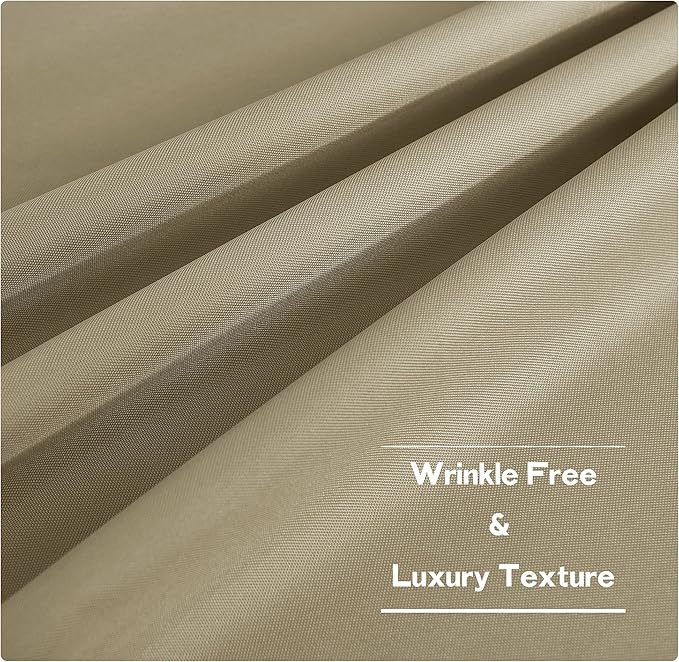 NICETOWN Patio Curtains Outdoor Waterproof 84 inch Long 2 Panels=110" Wide, Tab Top Thermal Insulated Water Resistant Outdoor Drapes Keep Privacy for Pergola/Arbor, Taupe