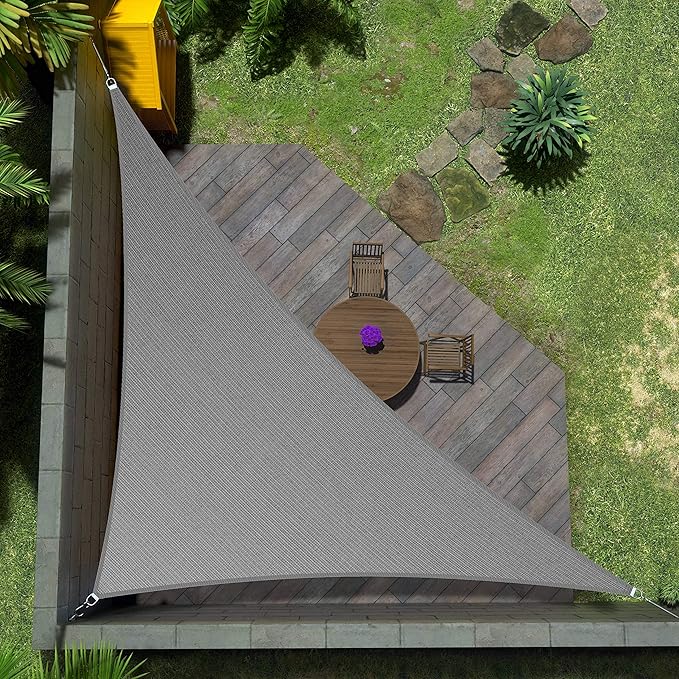 Amgo Custom Size 6' x 9' x 10.8' Grey Right Triangle Sun Shade Sail Order to Make Canopy Awning UPF50+ AGSLT, 95% UV Blockage, Water & Air Permeable, 200GSM Commercial Standard (We Customize)